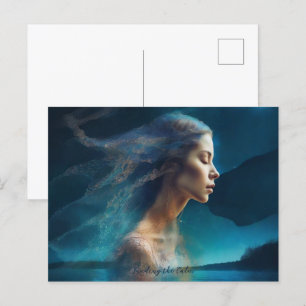 De Calm AI Fantasy Digital Art Print vinden Briefkaart