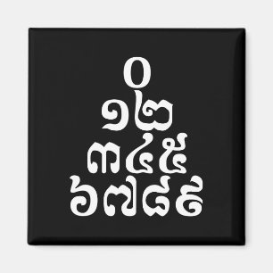 De Cambodjaanse Piramide van Aantallen - 0 12 345 Magneet