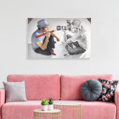 De Camera van het potlood Vs - 3D Spiegel Canvas Afdruk (Insitu (Woonkamer))