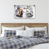 De Camera van het potlood Vs - 3D Spiegel Canvas Afdruk (Insitu (Slaapkamer))