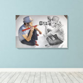 De Camera van het potlood Vs - 3D Spiegel Canvas Afdruk (Insitu (Houten vloer))