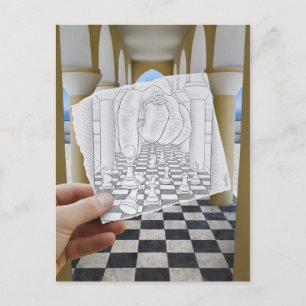 De Camera van het potlood Vs - Checkmate Briefkaart