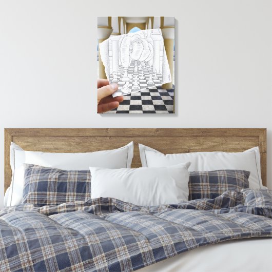 De Camera van het potlood Vs - Checkmate Canvas Afdruk (Insitu (Slaapkamer))