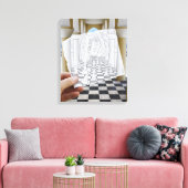 De Camera van het potlood Vs - Checkmate Canvas Afdruk (Insitu (Woonkamer))