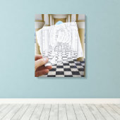 De Camera van het potlood Vs - Checkmate Canvas Afdruk (Insitu (Houten vloer))