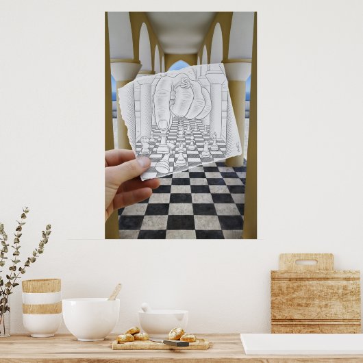 De Camera van het potlood Vs - Checkmate Poster (Keuken)