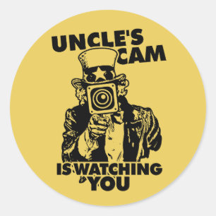 De camera van Oom kijkt naar je Ronde Sticker