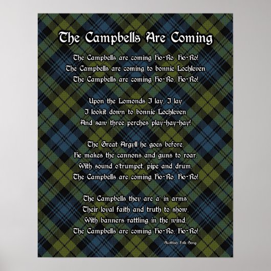 De campbells komen uit het Poster van de Tartan-pr (Voorkant)