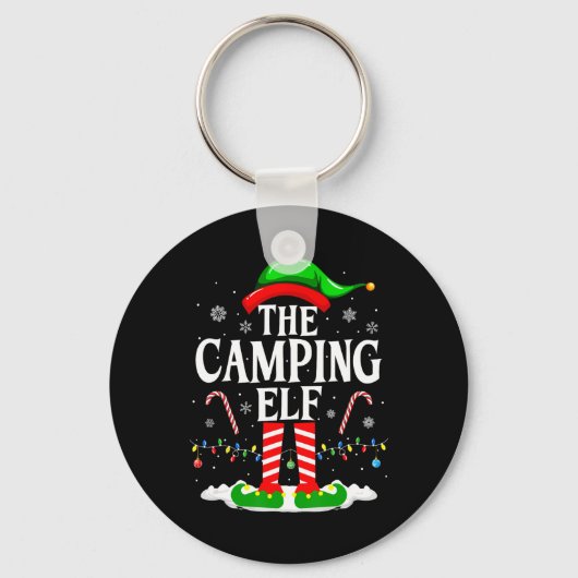 De Camping Elf Xmas Grappig Matching Familie Groep Sleutelhanger (Voorkant)