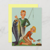 De Camping van de Retro Vist de Aankondiging van d (Voorkant / Achterkant)