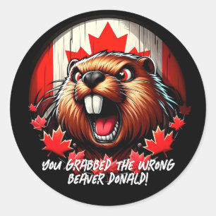 De Canadese 'verkeerde bever' Donald Trump Ronde Sticker