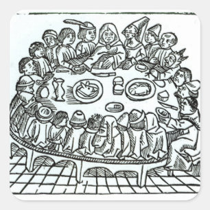 De Canterbury Pilgrims Vierkante Sticker