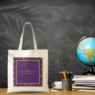 De Canvas tas van de Bright Modern Floral Teacher