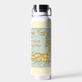 De Cape - Cape Cod kaart Waterfles (Achterkant)