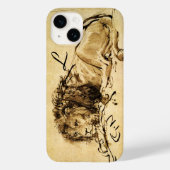 DE CAPE LION LYING DOWN, Sepia, Black Monogram Case-Mate iPhone Case (Achterkant)