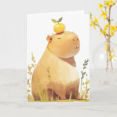 De Capibara die een Sinaasappel droeg Kaart (Gele Bloem)