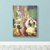 De captive Hebreeuws schreef dat Wachten op Naaman Canvas Afdruk (Insitu (Houten vloer))