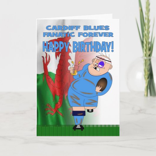De Cardiff Blues de fanatique carte d'anniversaire (Devant)
