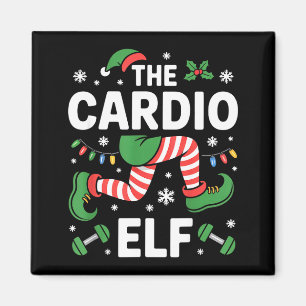 De Cardio Elf Grappige Fitness Kerst Gym Workout Magneet