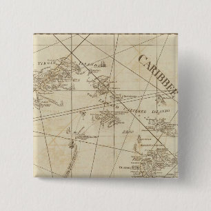 De Caribische eilanden, de Maagdeneilanden Vierkante Button 5,1 Cm