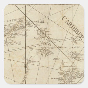 De Caribische eilanden, de Maagdeneilanden Vierkante Sticker