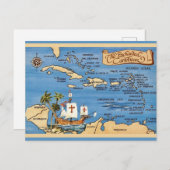 De Caribische Kaart Ansichtkaart (Voorkant / Achterkant)