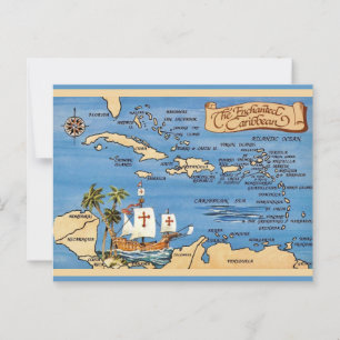 De Caribische Kaart Ansichtkaart