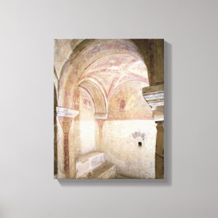 De Carolingian frescoes in de binnenste crypt Canvas Afdruk