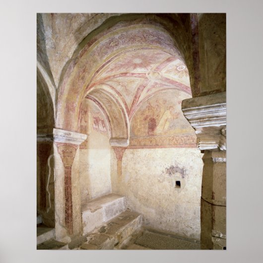 De Carolingian frescoes in de binnenste crypt Poster (Voorkant)