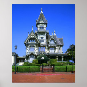 De Carson Mansion in Eureka, Californië Poster