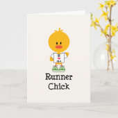 De carte de voeux de marathon de poussin de (Fleur jaune)