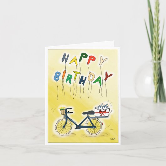 DE Carte de voeux Vélo avec ballons (Devant)