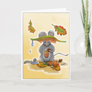 DE Carte pliante Souris avec feuilles