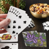 De Cartes Doodle Zen Abstrait Fleur Violette Olive Verte Jeu (In Situ)