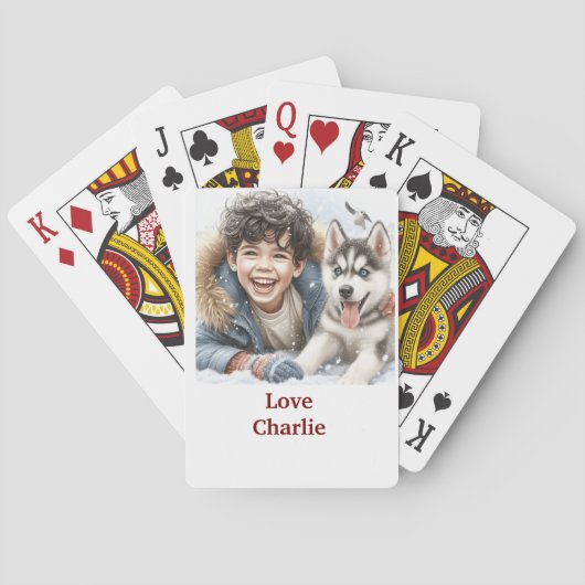De Cartes Jeu personnalisé avec nom – Chien mignon (dos)