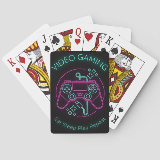 De Cartes Jeu Vidéo Manger Dormir Jouer Répéter (dos)