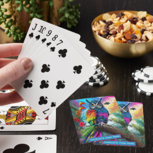 De Cartes Rainbow Owl Cute ajouter nom enfants Match Jeu