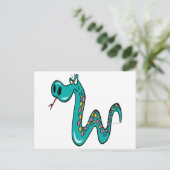 de cartoon boa constrictor van de dolle snake briefkaart (Staand voorkant)