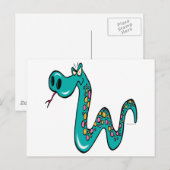 de cartoon boa constrictor van de dolle snake briefkaart (Voorkant / Achterkant)