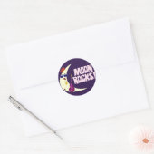 De Cartoon Moon Rocks Ronde Sticker (Envelop)