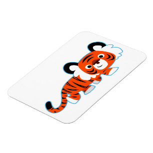 De Cartoon Tiger van de klap op de Weg Flexible Ma Magneet