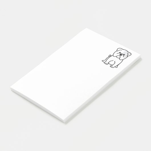 De Cartoon van de buldog Post-it® Notes (Schuin)