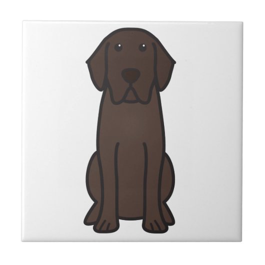 De Cartoon van de Hond van de labrador Tegeltje (Voorkant)