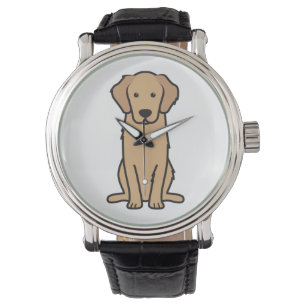 De Cartoon van de Hond van het golden retriever Horloge