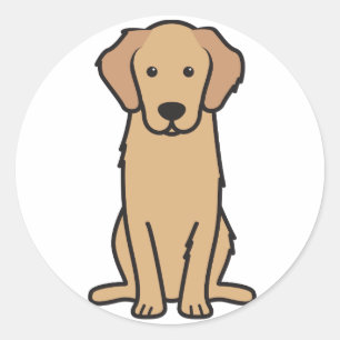 De Cartoon van de Hond van het golden retriever Ronde Sticker