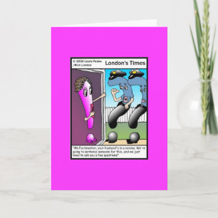 De Cartoon van de vragenpolitie Funny Wenskaart Kaart