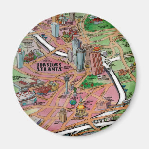 De Cartoon van het centrum Atlanta Georgia Magneet
