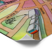 De Cartoon van het centrum Atlanta Georgia Poster (Hoek)