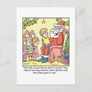 De Cartoon van Kerstmis over Nieuwe Glazen Santas Feestdagenkaart