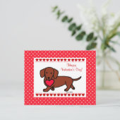 De Cartoon van Valentijn van de tekkel Feestdagenkaart (Staand voorkant)